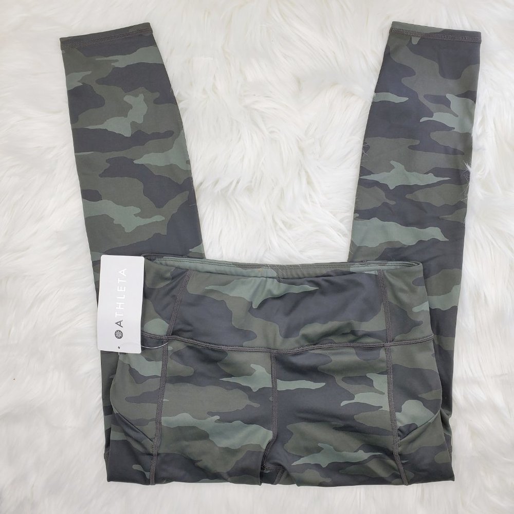 NWOT Athleta Green Camo Contender Leggings - Picture 2 of 5